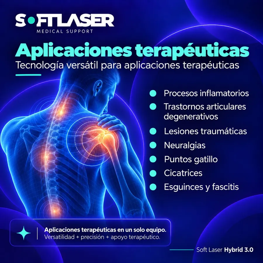 Aplicaciones terapéuticas presentadas para SoftLaser Hybrid 3.0